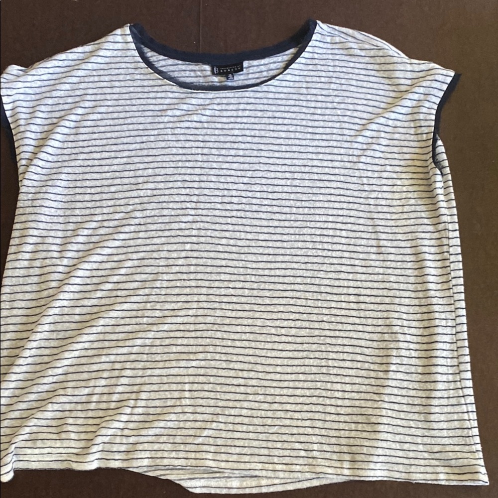 Bobeau Navy and White Striped Short Sleeve Tee